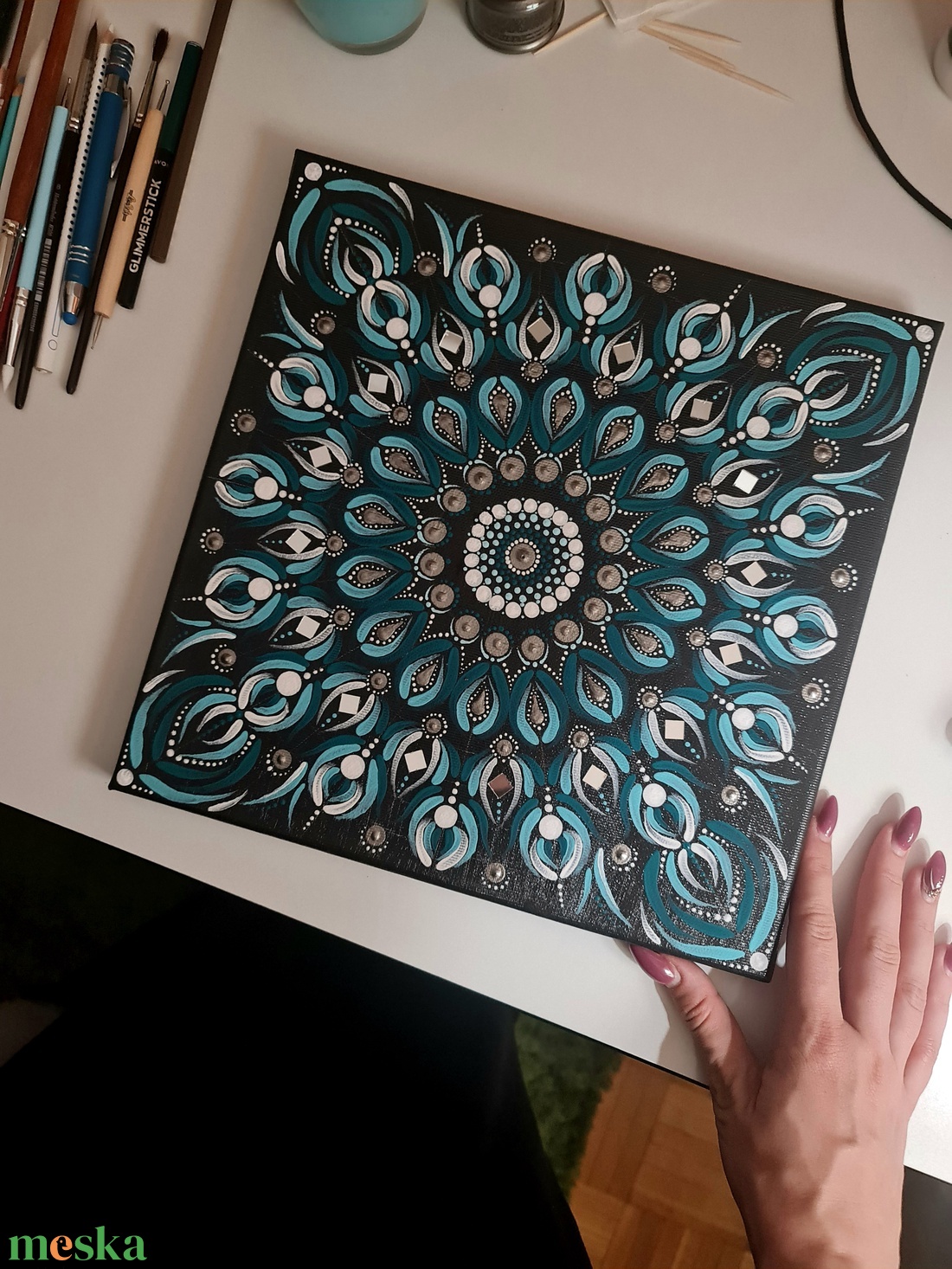 Mandala /kék, türkiz/ - otthon & életmód - dekoráció - spiritualitás - mandala - Meska.hu