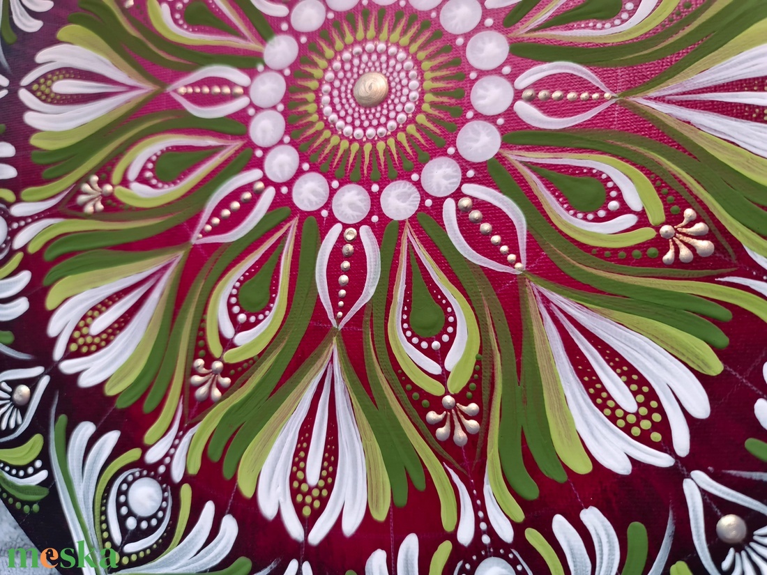 Magenta/zöld mandala - otthon & életmód - dekoráció - spiritualitás - mandala - Meska.hu