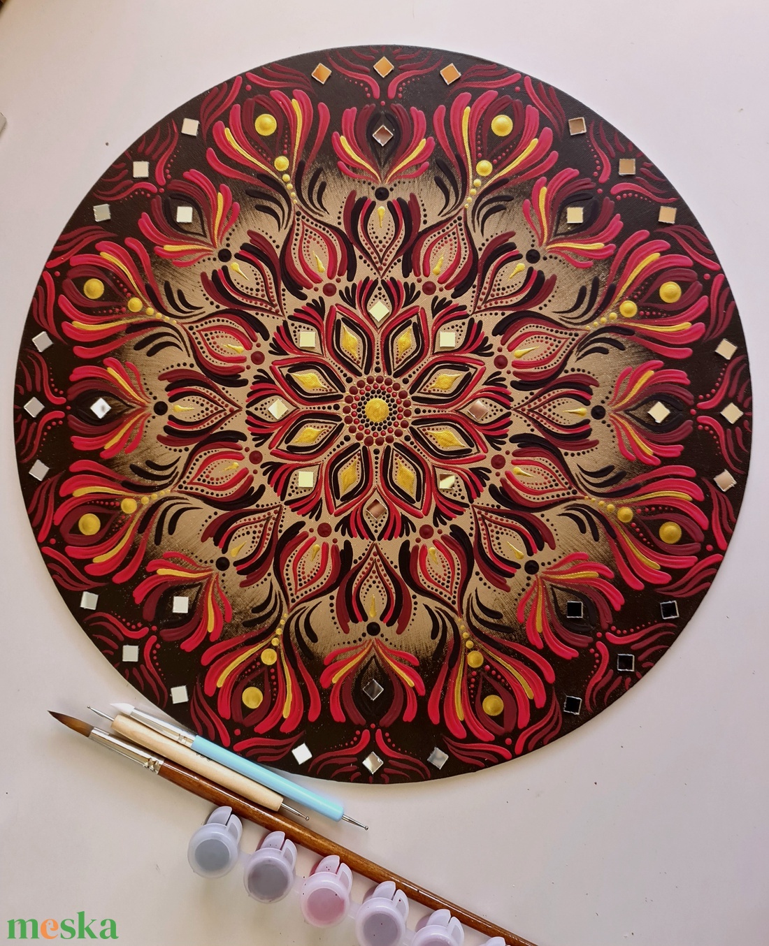 40cm átmérőjű női energia mandala - otthon & életmód - dekoráció - spiritualitás - mandala - Meska.hu