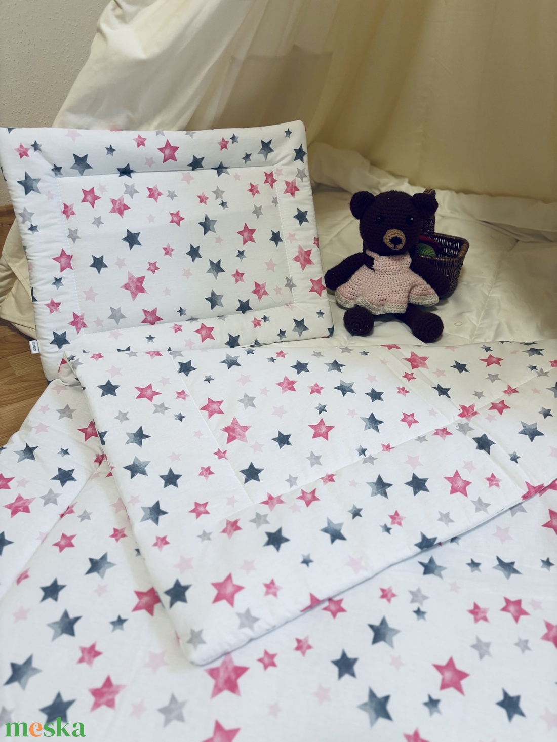 Ágynemű szett (csillagos) - játék & sport - ovis felszerelés - ovis ágynemű - Meska.hu