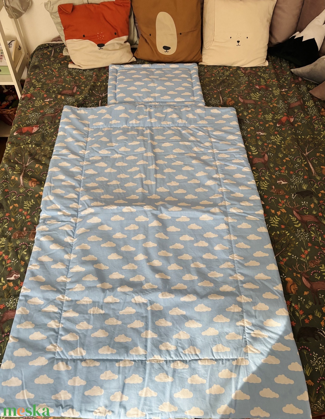 Ágynemű szett (felhős) - játék & sport - ovis felszerelés - ovis ágynemű - Meska.hu