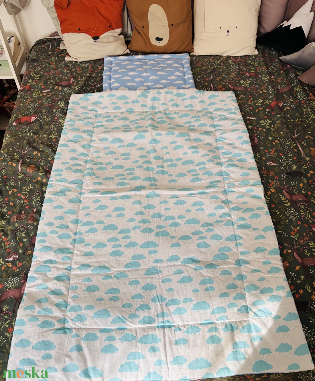 Ágynemű szett (felhős) - játék & sport - ovis felszerelés - ovis ágynemű - Meska.hu