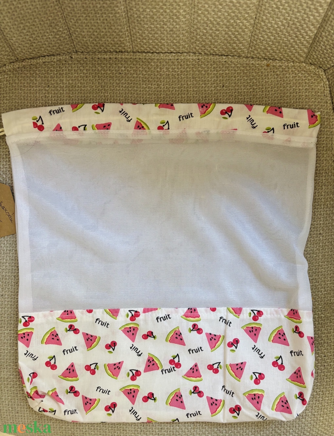 Dinnyés szatyor - táska & tok - bevásárlás & shopper táska - shopper, textiltáska, szatyor - Meska.hu