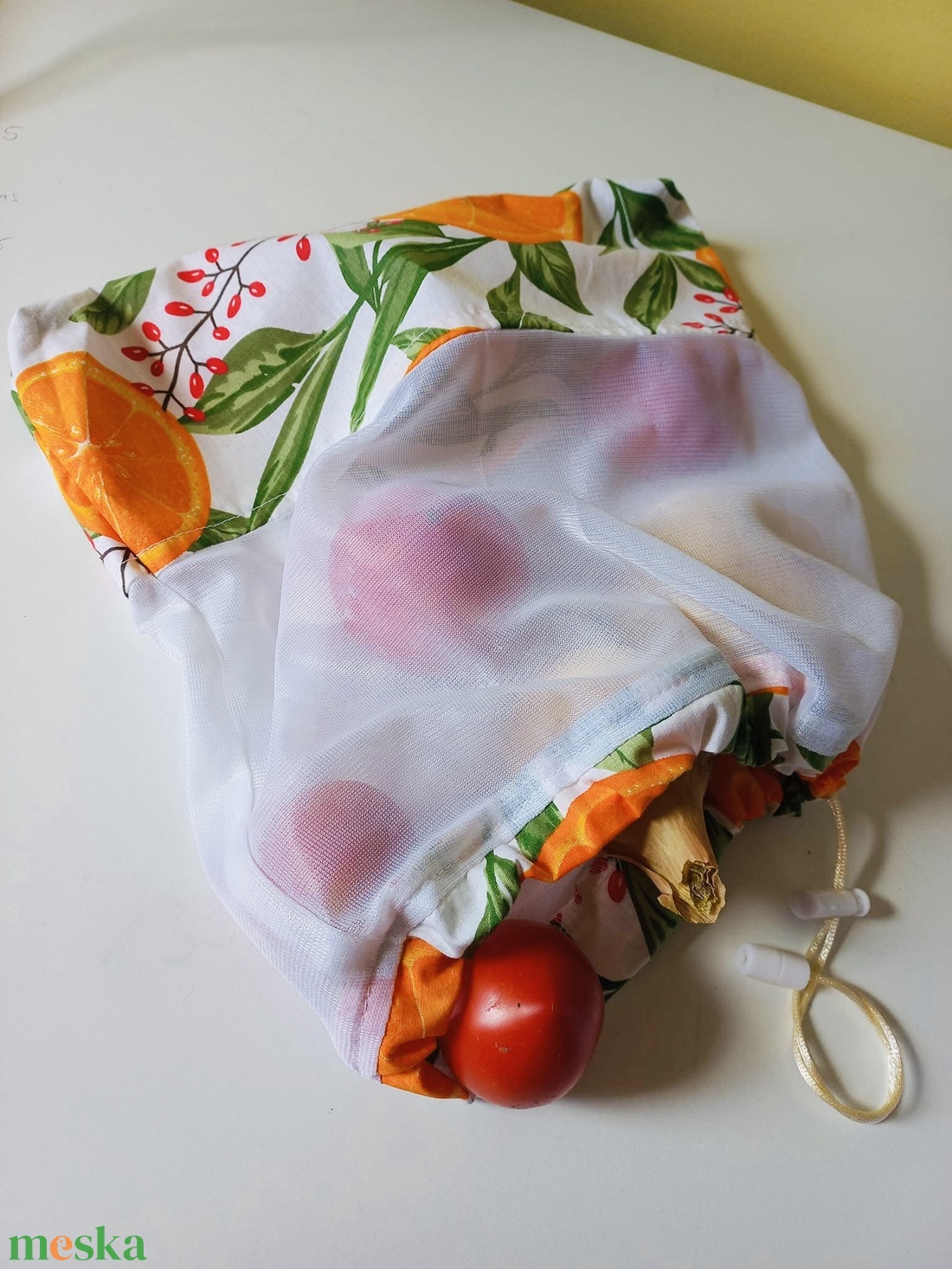 Narancsos szatyor - táska & tok - bevásárlás & shopper táska - shopper, textiltáska, szatyor - Meska.hu