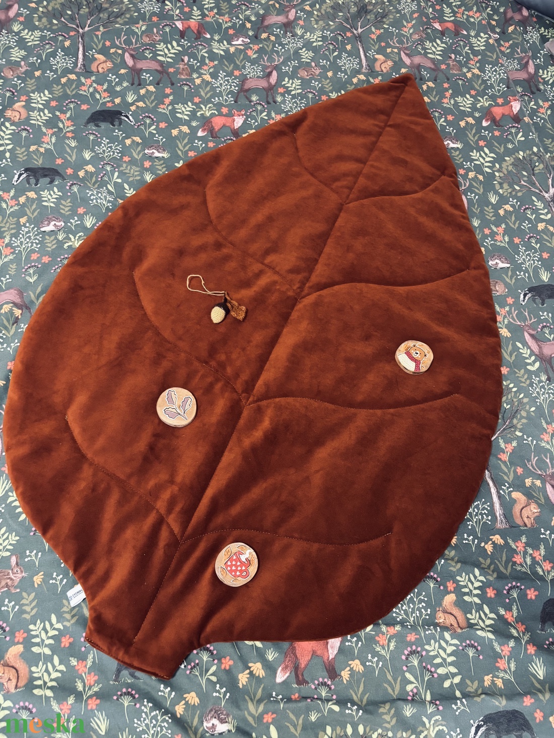 Barnás levélszőnyeg - otthon & életmód - lakástextil - szőnyeg - más típusú szőnyeg - Meska.hu