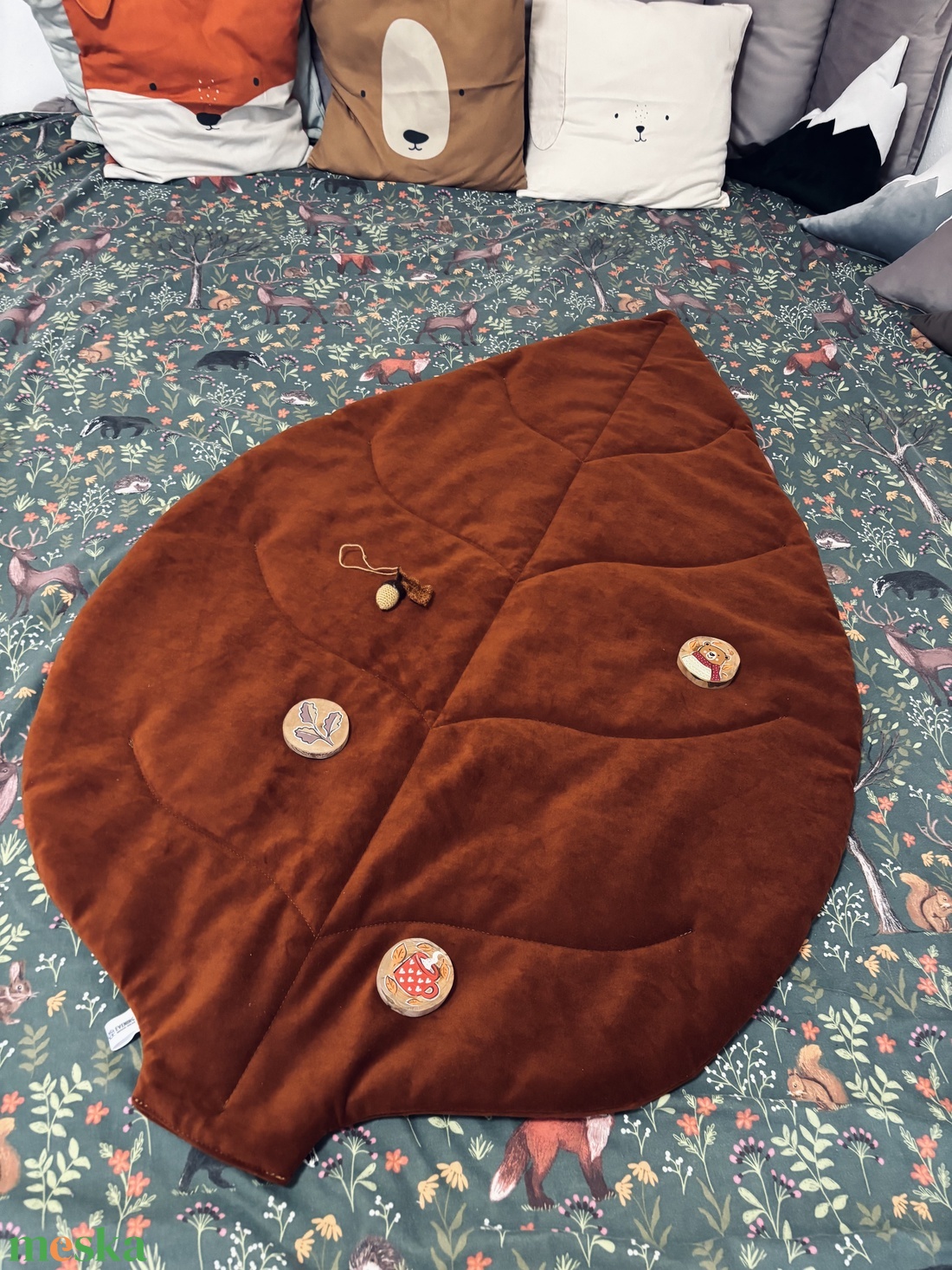 Barnás levélszőnyeg - otthon & életmód - lakástextil - szőnyeg - más típusú szőnyeg - Meska.hu