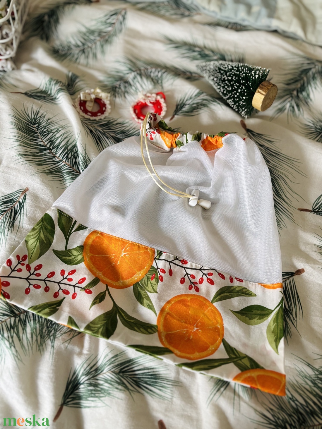 Narancsos szatyor - táska & tok - bevásárlás & shopper táska - shopper, textiltáska, szatyor - Meska.hu