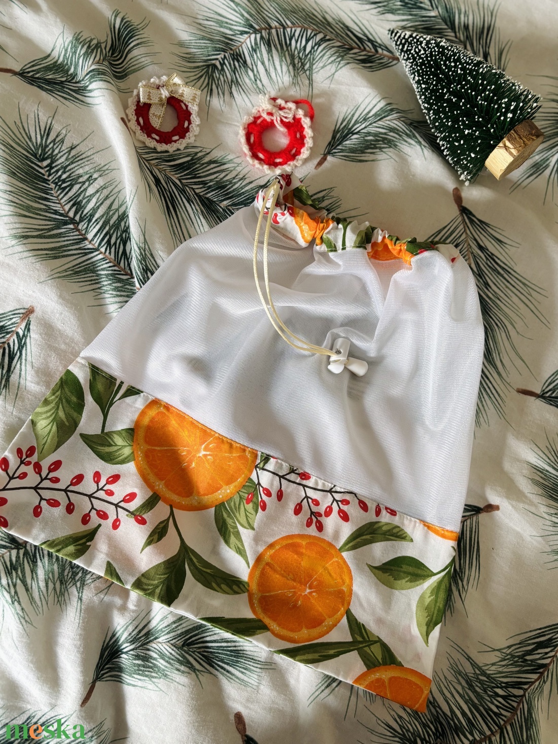 Narancsos szatyor - táska & tok - bevásárlás & shopper táska - shopper, textiltáska, szatyor - Meska.hu