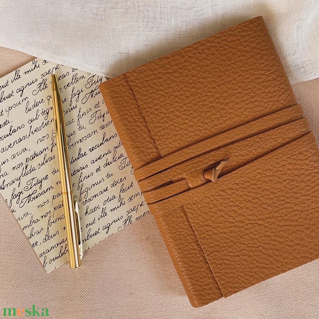 Világosbarna bőr notesz, napló, tervező, jegyzetfüzet, rajzfüzet, utazási napló - otthon & életmód - papír, írószer - jegyzetfüzet & napló - Meska.hu