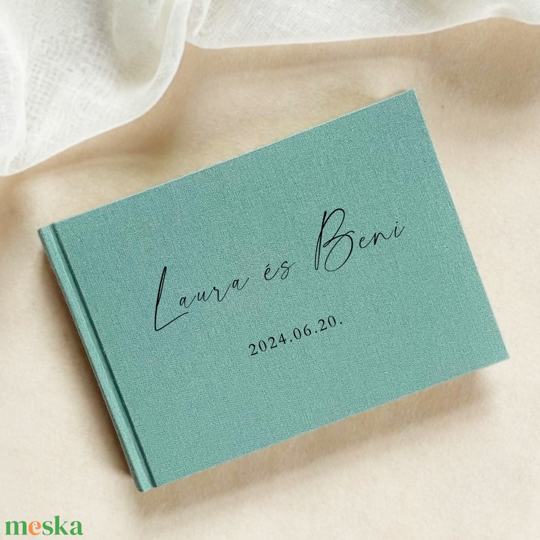 VENDÉGKÖNYV egyedi felirattal - SCRIPT - Esküvői Emlékkönyv - esküvő - emlék & ajándék - vendégkönyv - Meska.hu