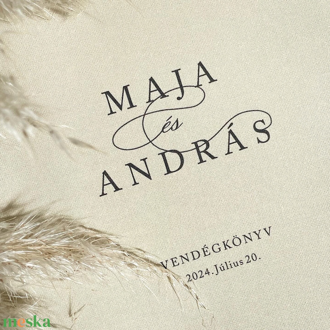 VENDÉGKÖNYV egyedi felirattal - FRENCH - Esküvői Emlékkönyv  - esküvő - emlék & ajándék - vendégkönyv - Meska.hu