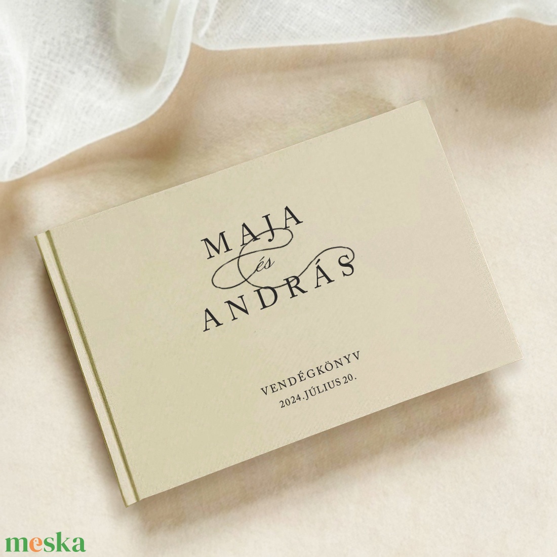 VENDÉGKÖNYV egyedi felirattal - FRENCH - Esküvői Emlékkönyv  - esküvő - emlék & ajándék - vendégkönyv - Meska.hu