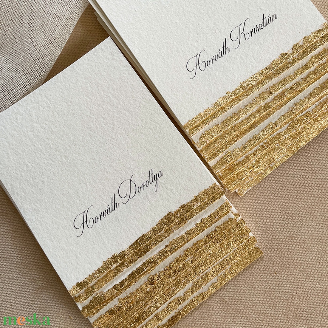 GOLD LEAF Merített papír esküvői öltetőkártya - Sátras kivitel - esküvő - meghívó & kártya - ültetési rend - Meska.hu GOLD LEAF Merített papír esküvői öltetőkártya - Sátras kivitel - esküvő - meghívó & kártya - ültetési rend - Meska.hu