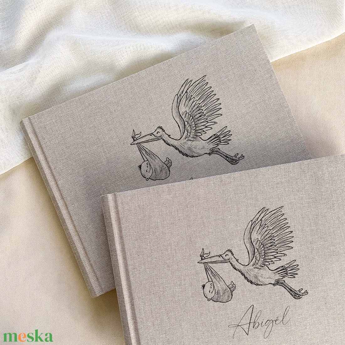 VÁSZON FOTÓALBUM - GÓLYÁS - esküvő - emlék & ajándék - album & fotóalbum - Meska.hu