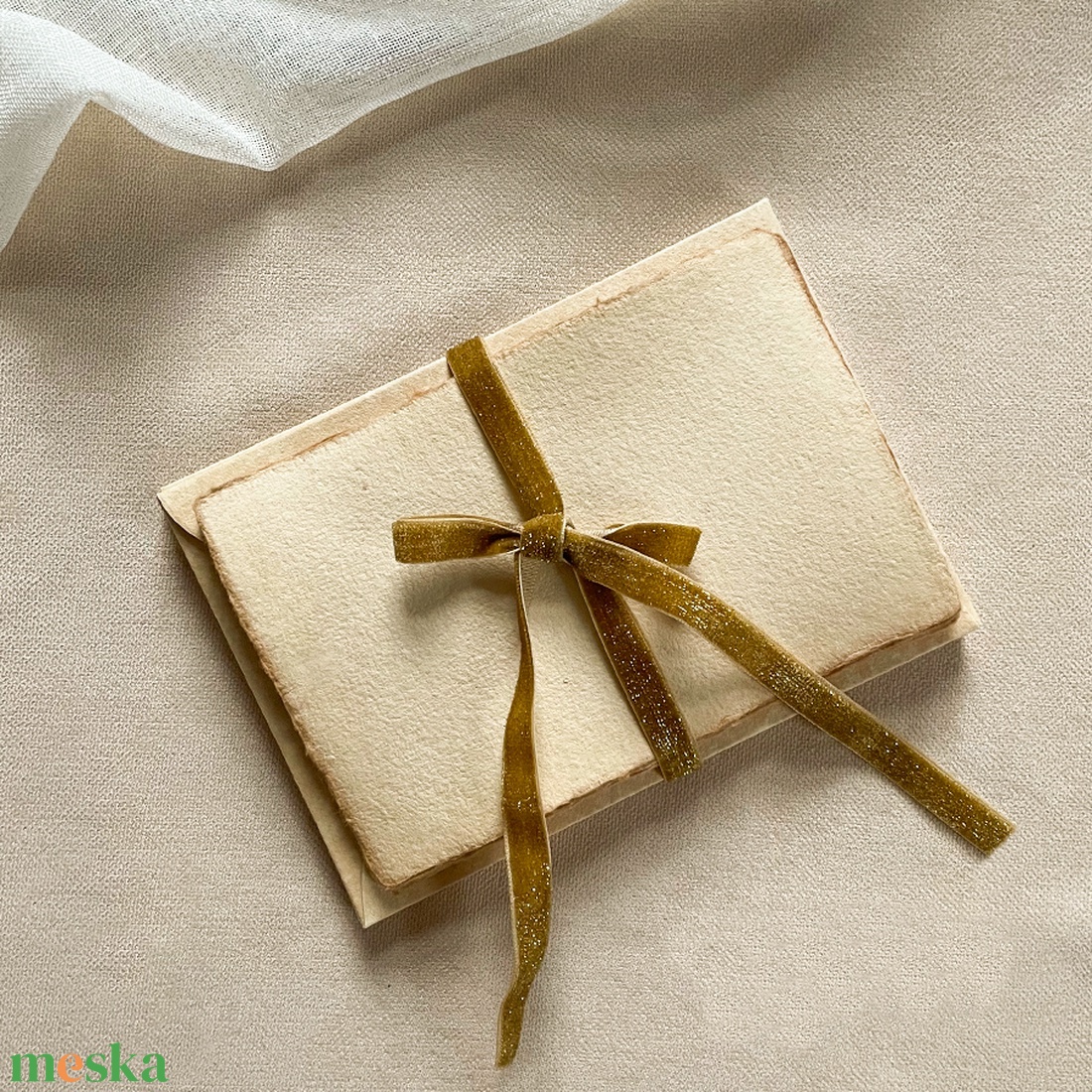 Vintage merített papír szett - 5 db - boríték + levélpapír - otthon & életmód - papír, írószer - boríték - Meska.hu