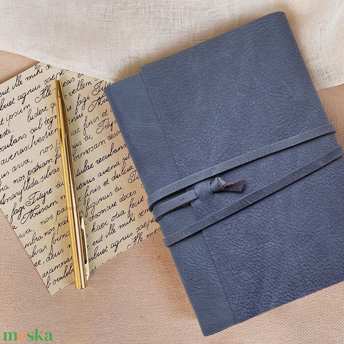 Szilvakék bőr notesz, napló, tervező, jegyzetfüzet, rajzfüzet, utazási napló - otthon & életmód - papír, írószer - jegyzetfüzet & napló - Meska.hu