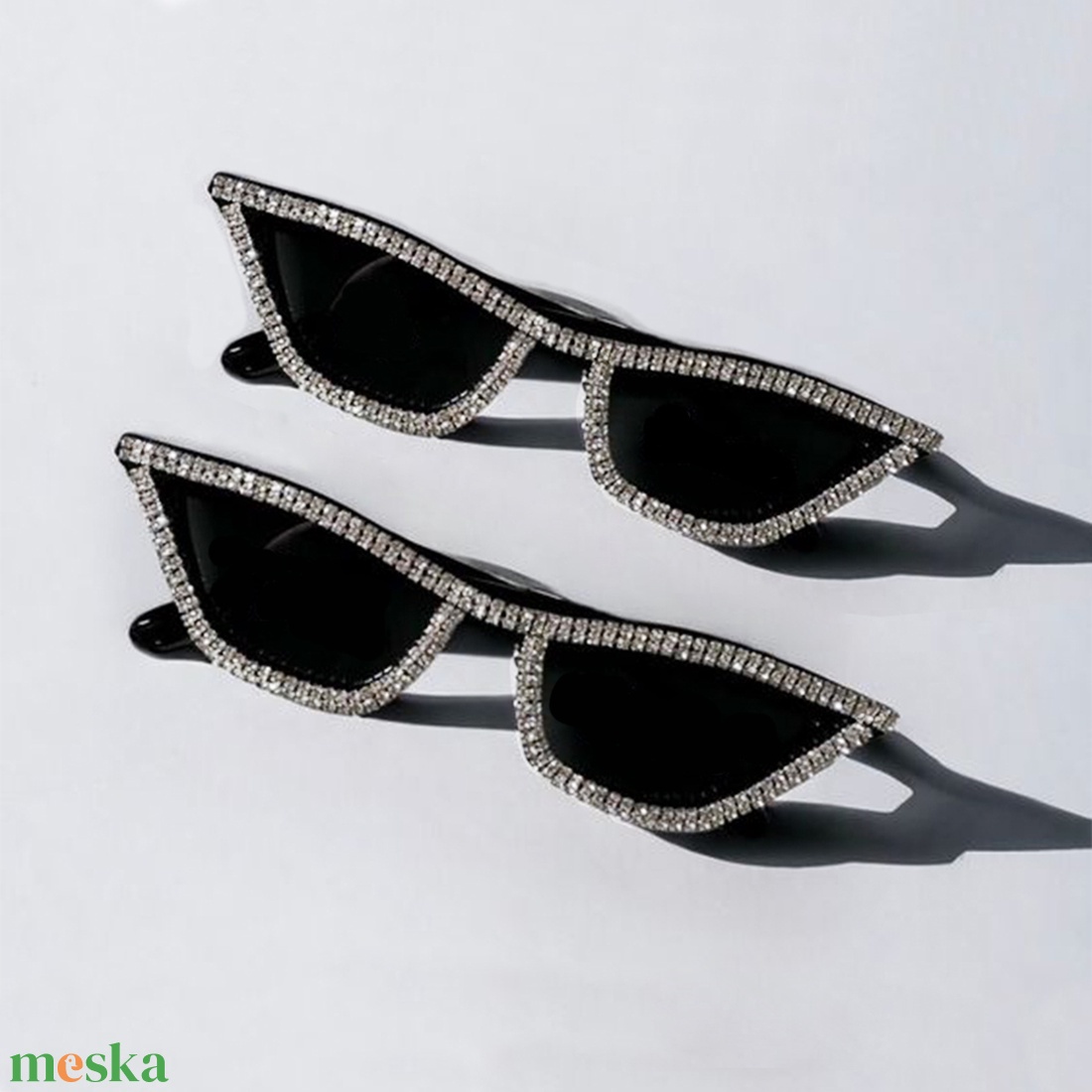 Esküvői party napszemüveg - Cat Eye Diamond - esküvő - dekoráció - helyszíni dekor - Meska.hu