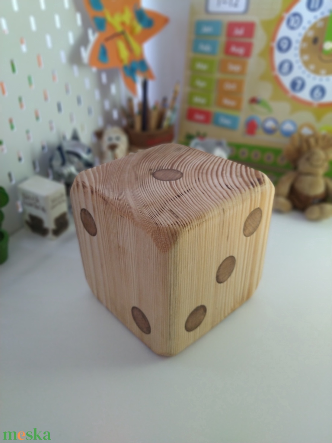 Óriás fa dobókocka - 13x13 centiméter - 2. - játék & sport - táblajáték és kártyajáték - társasjátékok - Meska.hu