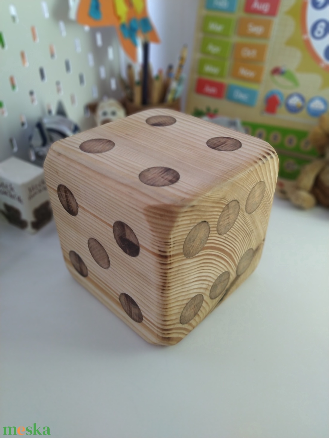 Óriás fa dobókocka - 13x13 centiméter - 2. - játék & sport - táblajáték és kártyajáték - társasjátékok - Meska.hu