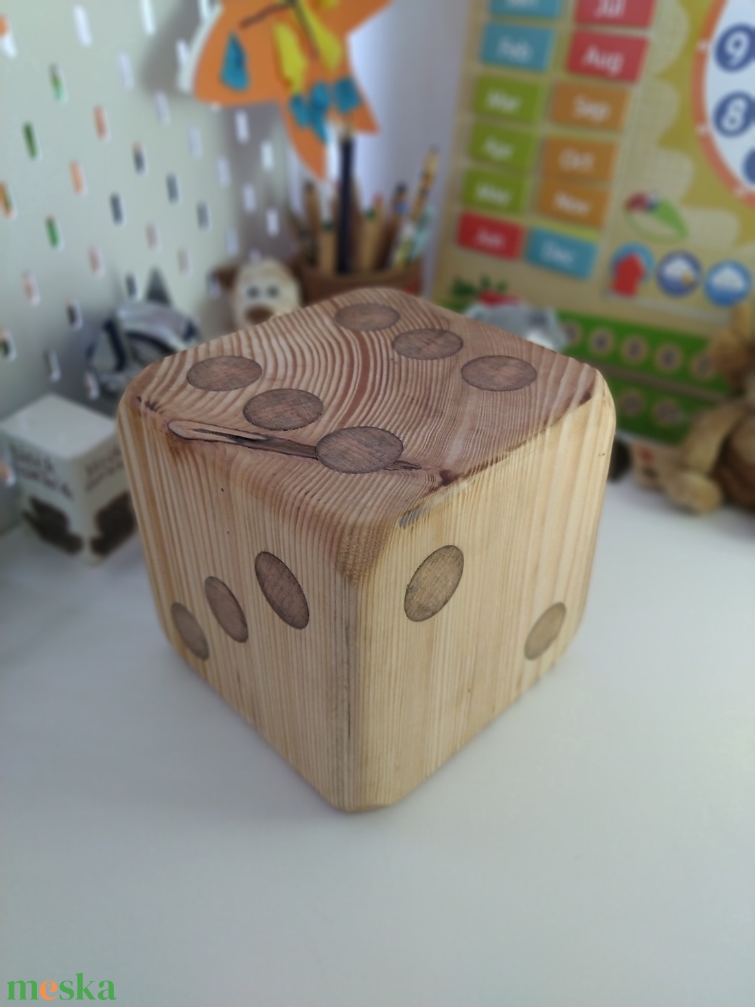 Óriás fa dobókocka - 13x13 centiméter - 2. - játék & sport - táblajáték és kártyajáték - társasjátékok - Meska.hu