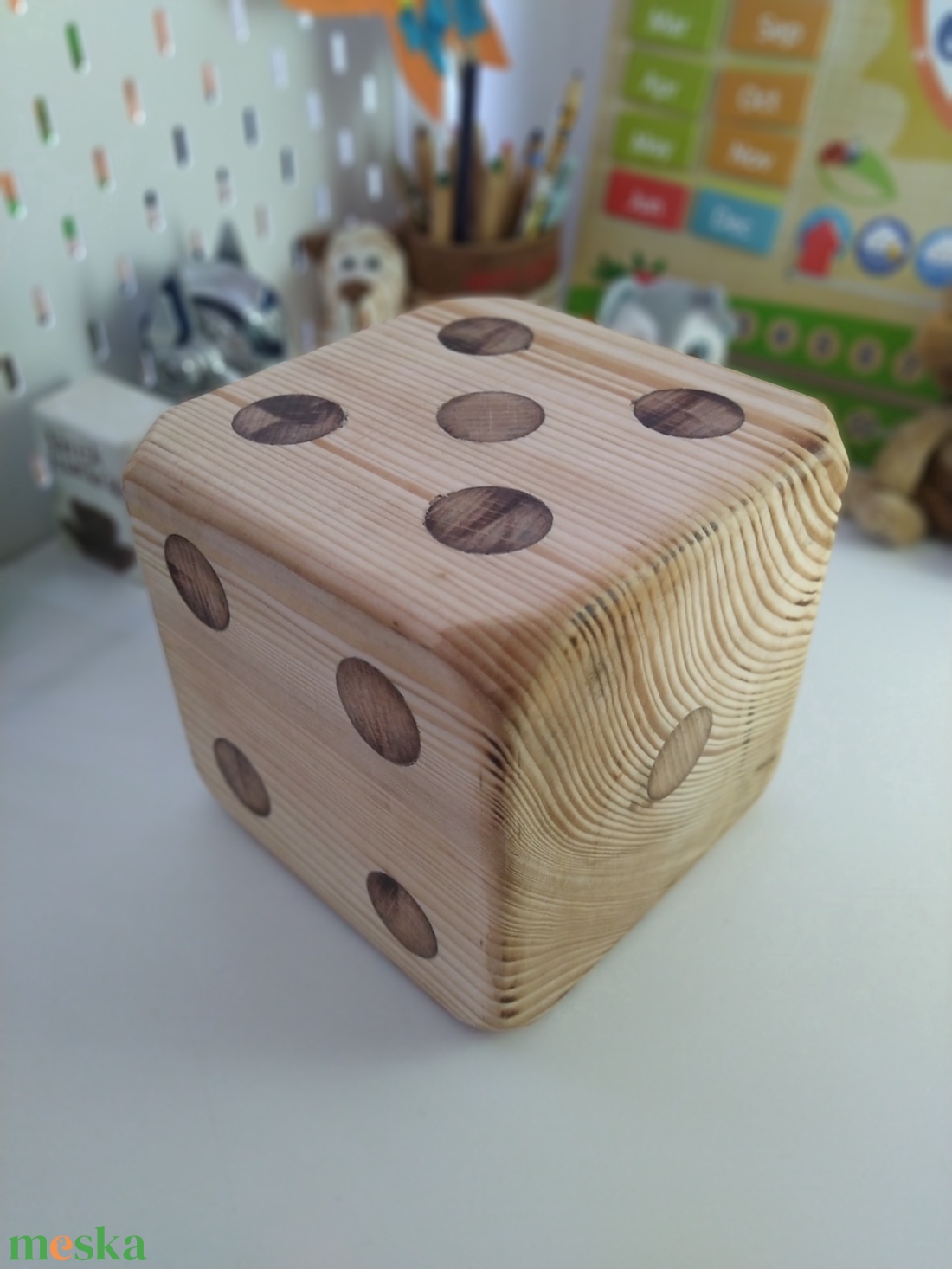 Óriás fa dobókocka - 13x13 centiméter - 2. - játék & sport - táblajáték és kártyajáték - társasjátékok - Meska.hu