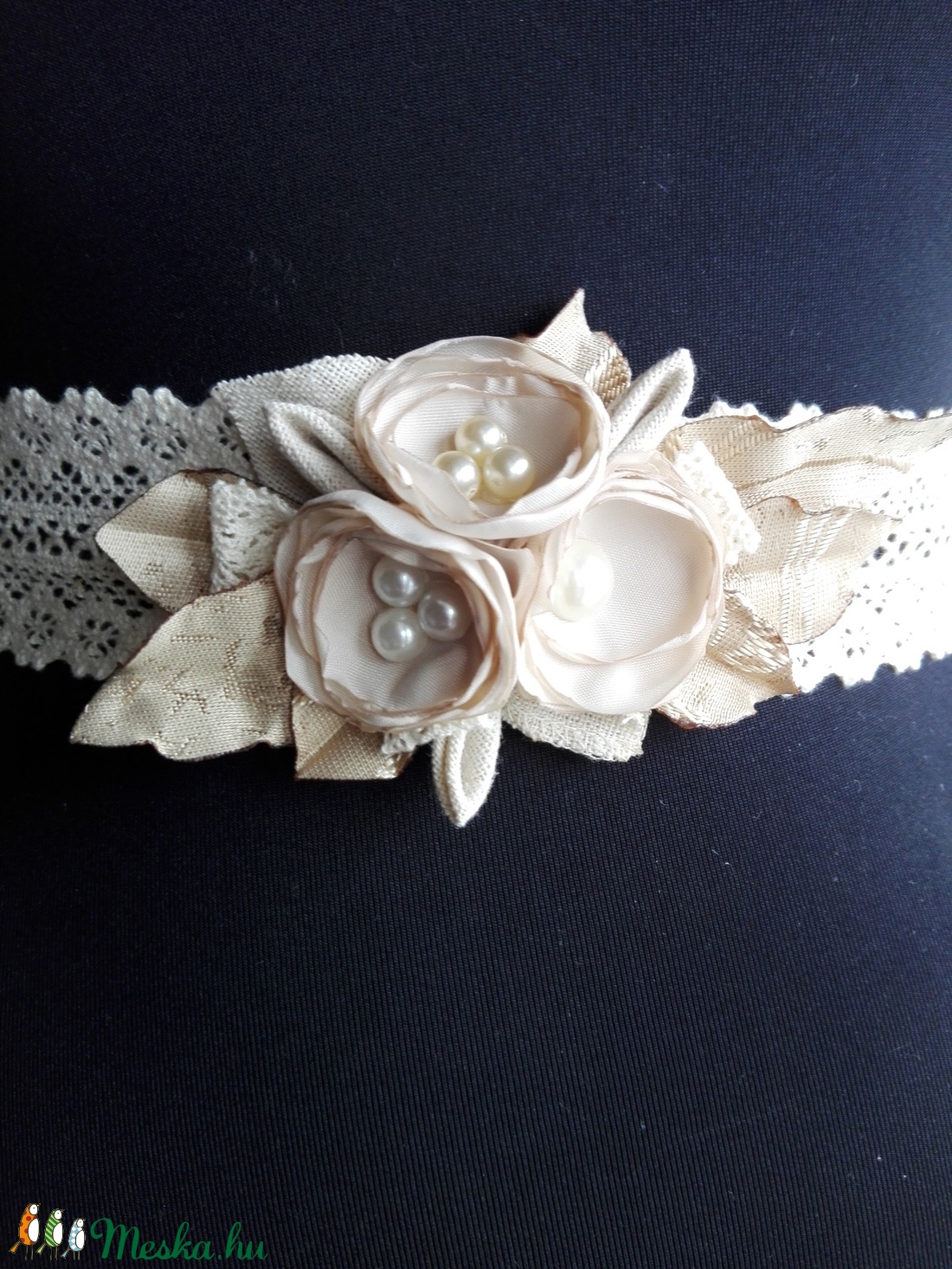 Romantikus csipke öv esküvőre -  - Meska.hu