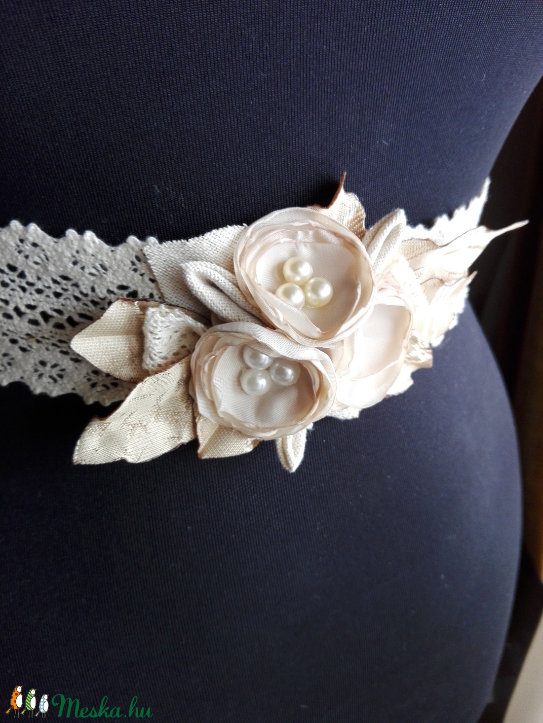 Romantikus csipke öv esküvőre -  - Meska.hu