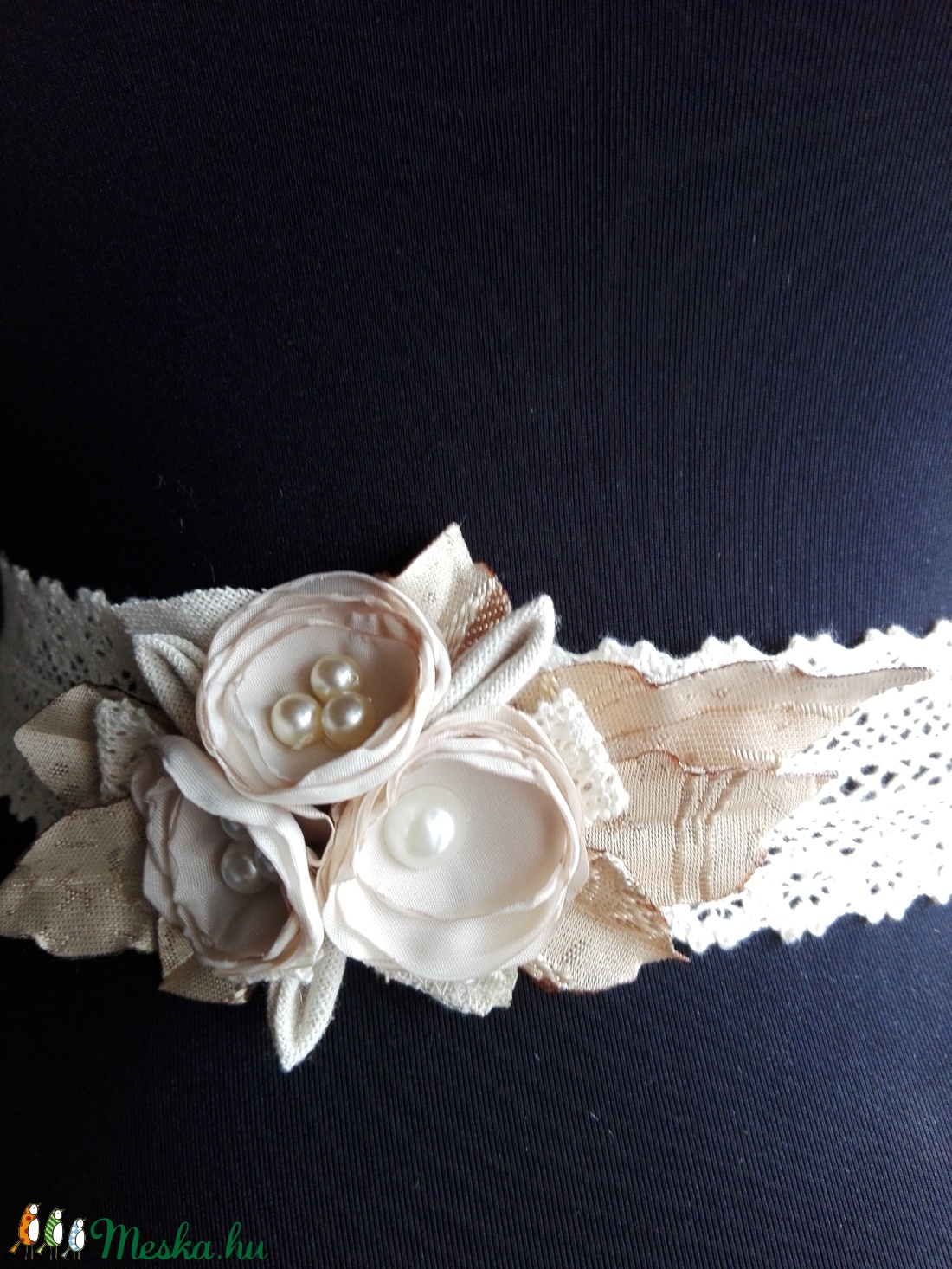 Romantikus csipke öv esküvőre -  - Meska.hu