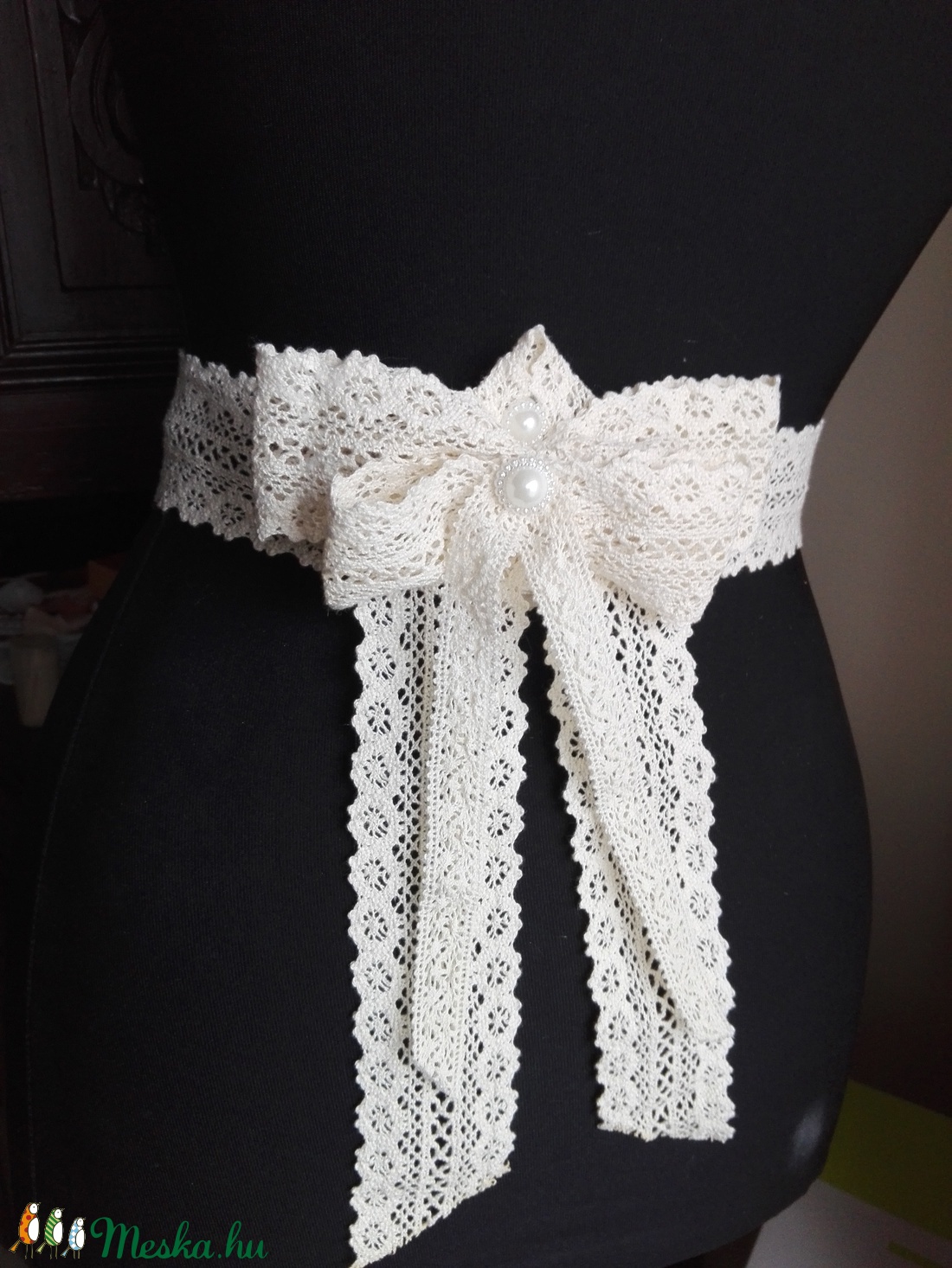 Romantikus csipke öv esküvőre -  - Meska.hu