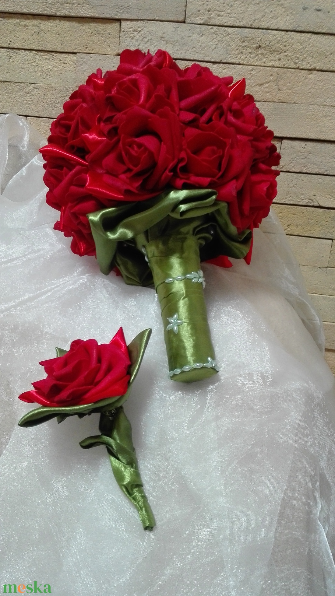 Red Rose menyasszonyi csokor - esküvő - menyasszonyi- és dobócsokor - Meska.hu