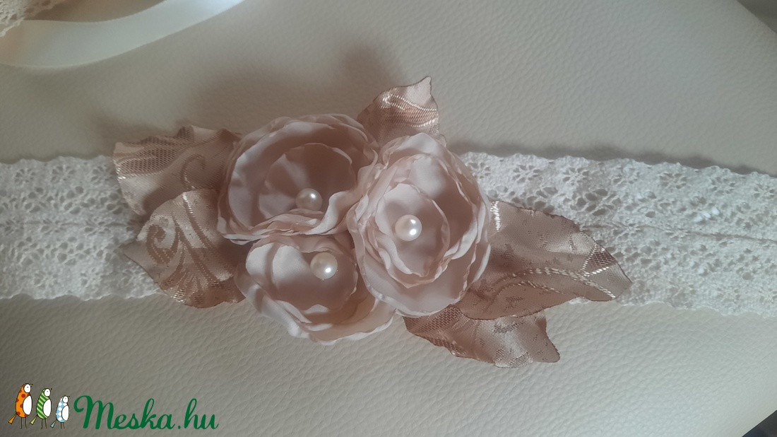 Csipke öv - esküvő - kiegészítők - öv & pánt - Meska.hu
