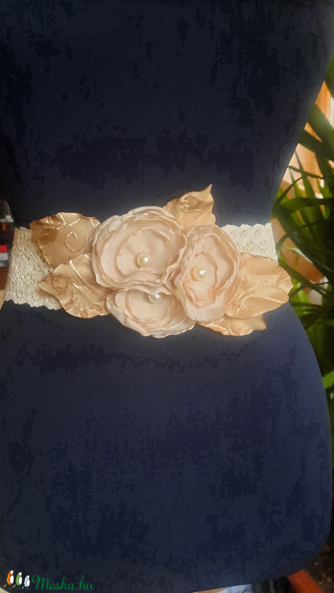 Csipke öv - esküvő - kiegészítők - öv & pánt - Meska.hu