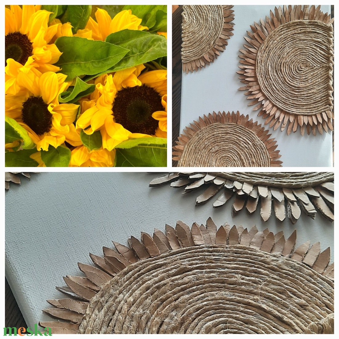 Napraforgó natur style - otthon & életmód - dekoráció - fali és függő dekoráció - falra akasztható dekor - Meska.hu Napraforgó natur style - otthon & életmód - dekoráció - fali és függő dekoráció - falra akasztható dekor - Meska.hu