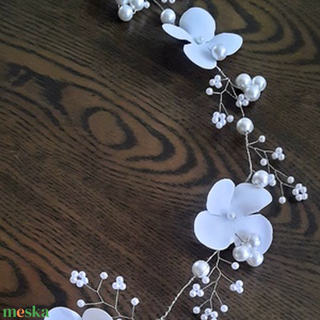 Hortenziás hajfűzér - esküvő - hajdísz - fejkoszorú - Meska.hu