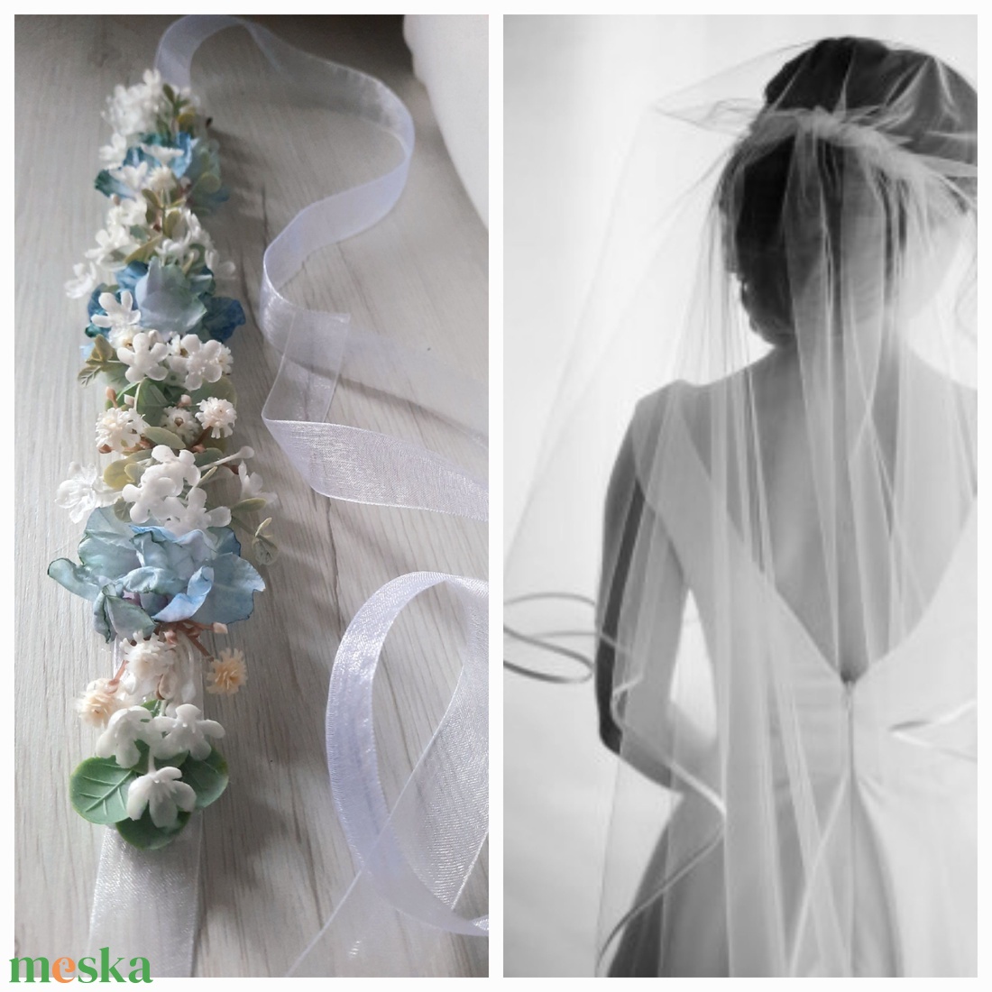 Virágos fejpánt fejkoszorú  - esküvő - hajdísz - hajpánt - Meska.hu