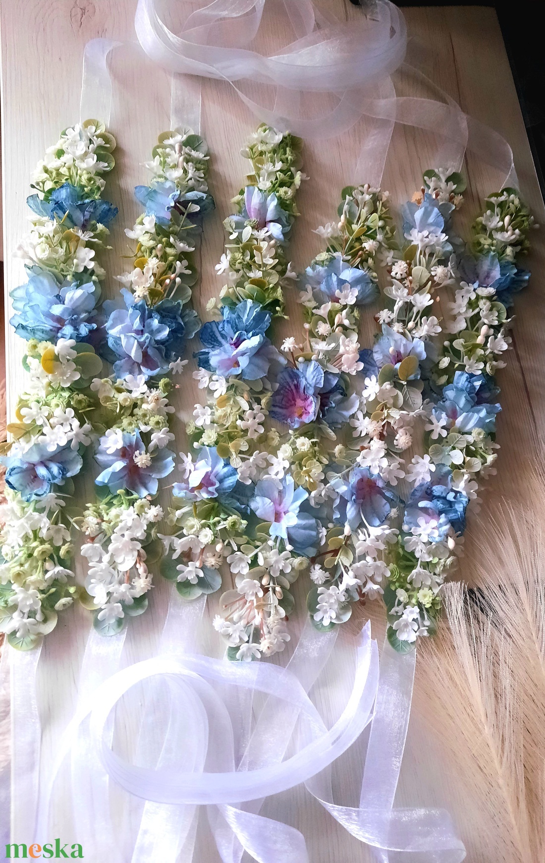 Virágos fejpánt fejkoszorú  - esküvő - hajdísz - hajpánt - Meska.hu