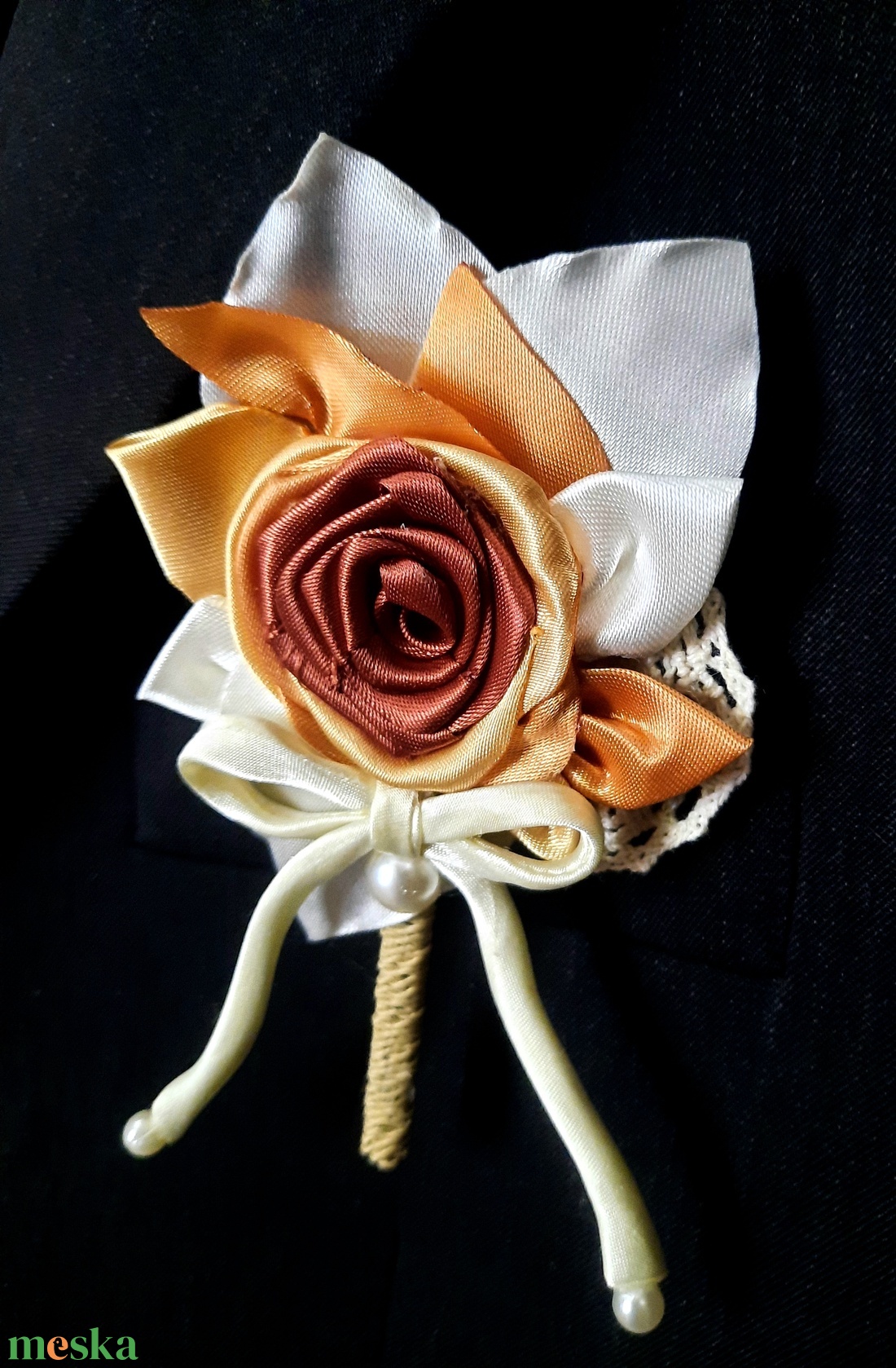 Bieder vőlegénykitűző - esküvő - kiegészítők - kitűző - Meska.hu