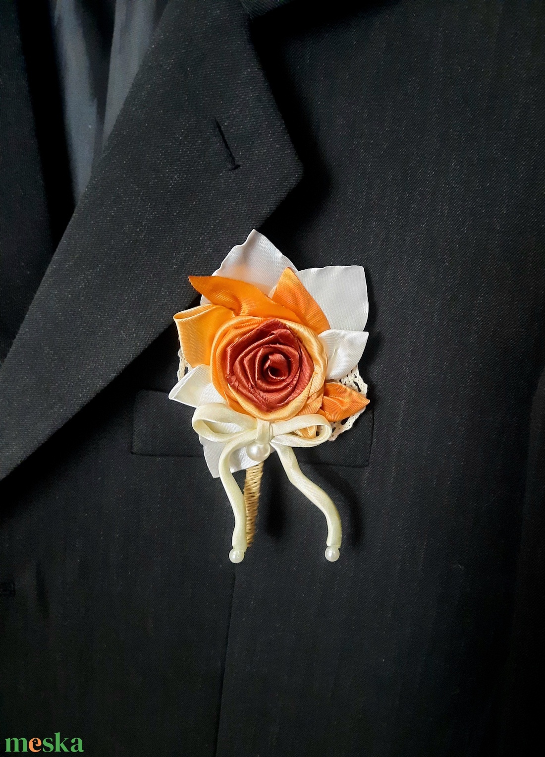 Bieder vőlegénykitűző - esküvő - kiegészítők - kitűző - Meska.hu