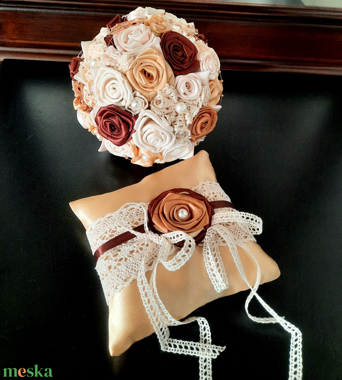 Bieder gyűrűpárna - esküvő - kiegészítők - gyűrűtartó & gyűrűpárna - Meska.hu