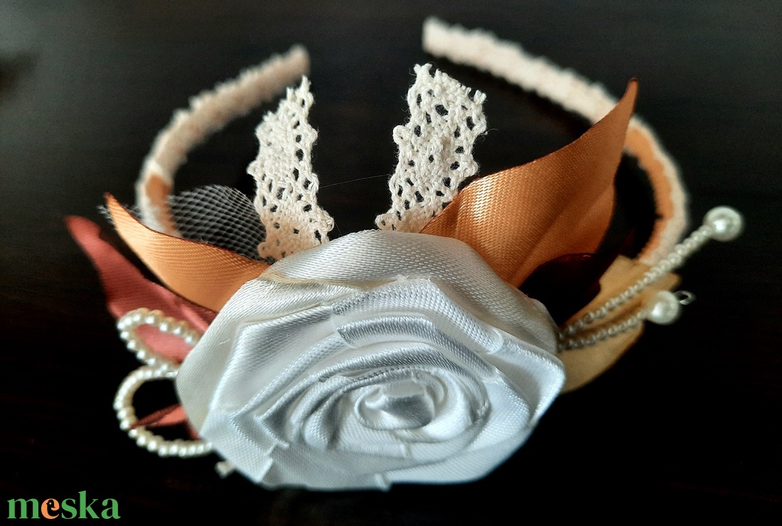 Biefer hajpánt - esküvő - hajdísz - hajpánt - Meska.hu