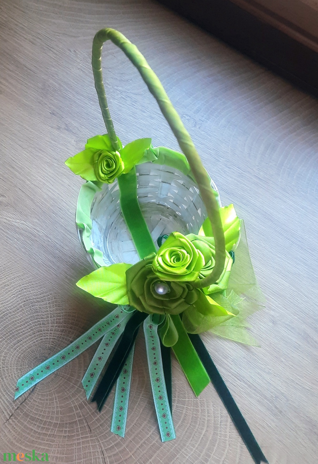 Szóró kosár - esküvő - dekoráció - asztaldísz - Meska.hu