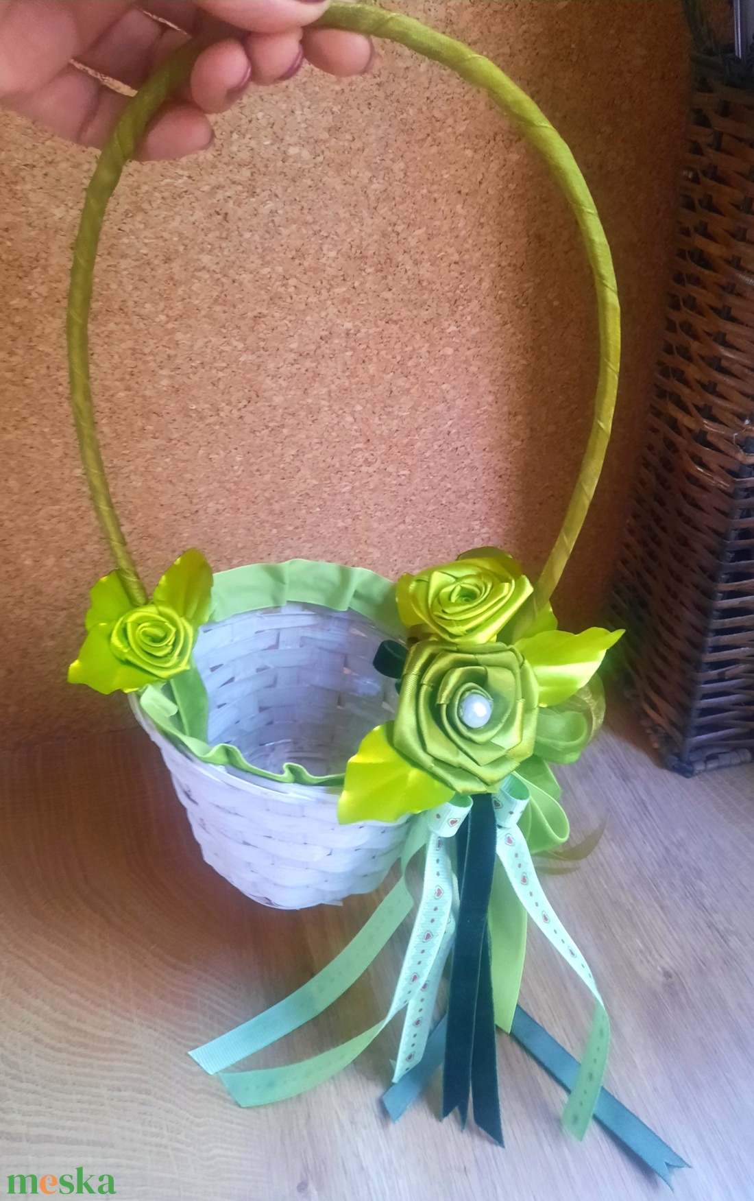 Szóró kosár - esküvő - dekoráció - asztaldísz - Meska.hu