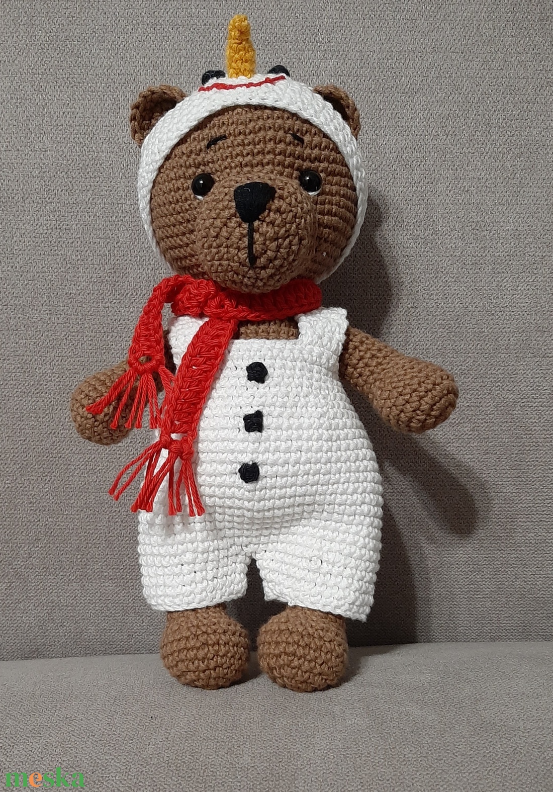 Maci hóember ruhában - játék & sport - plüssállat & játékfigura - maci - Meska.hu