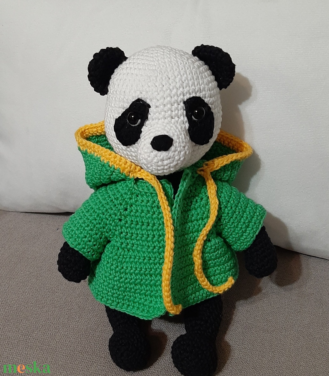 Panda kapucnis felsőben - játék & sport - plüssállat & játékfigura - maci - Meska.hu