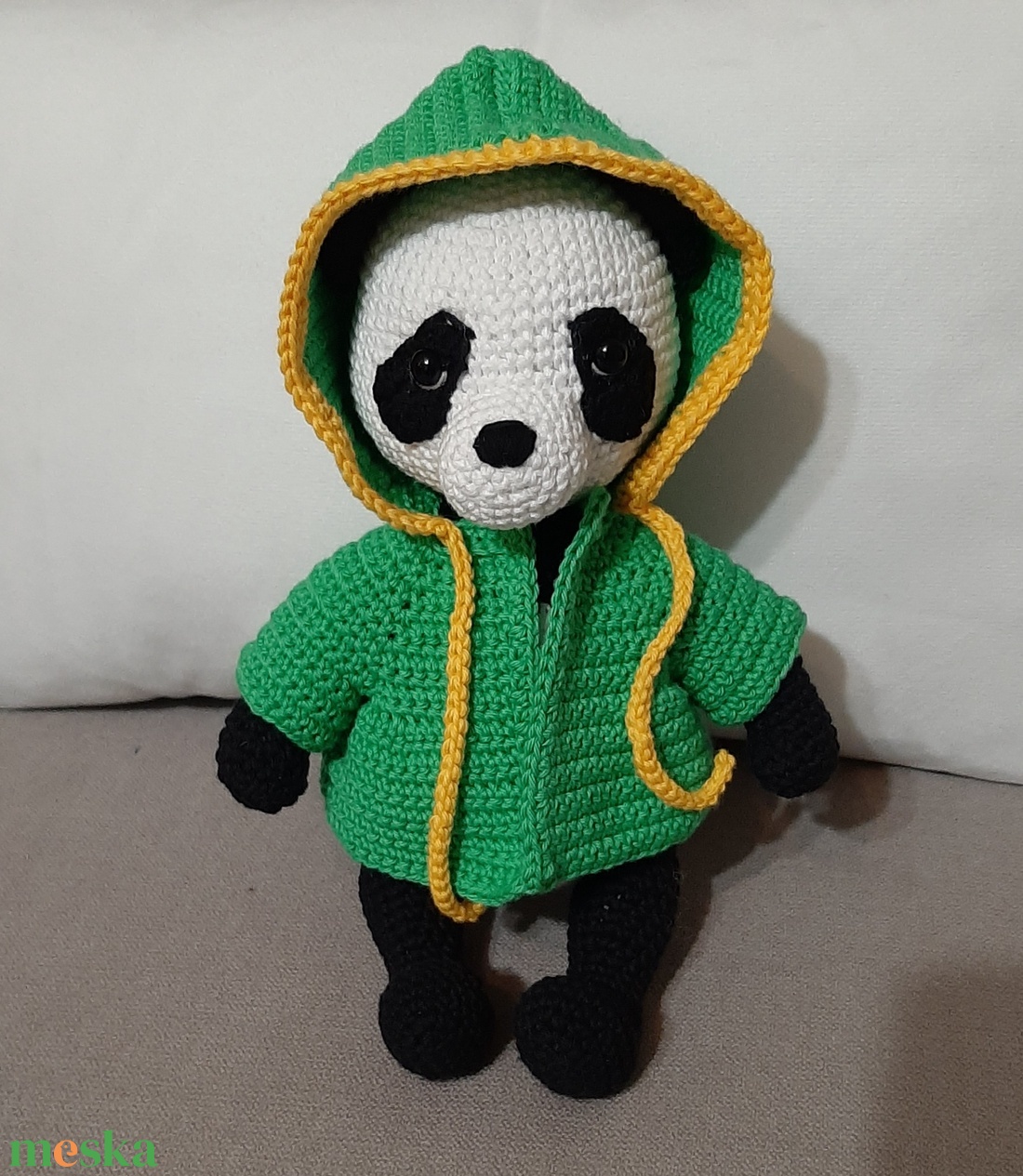 Panda kapucnis felsőben - játék & sport - plüssállat & játékfigura - maci - Meska.hu