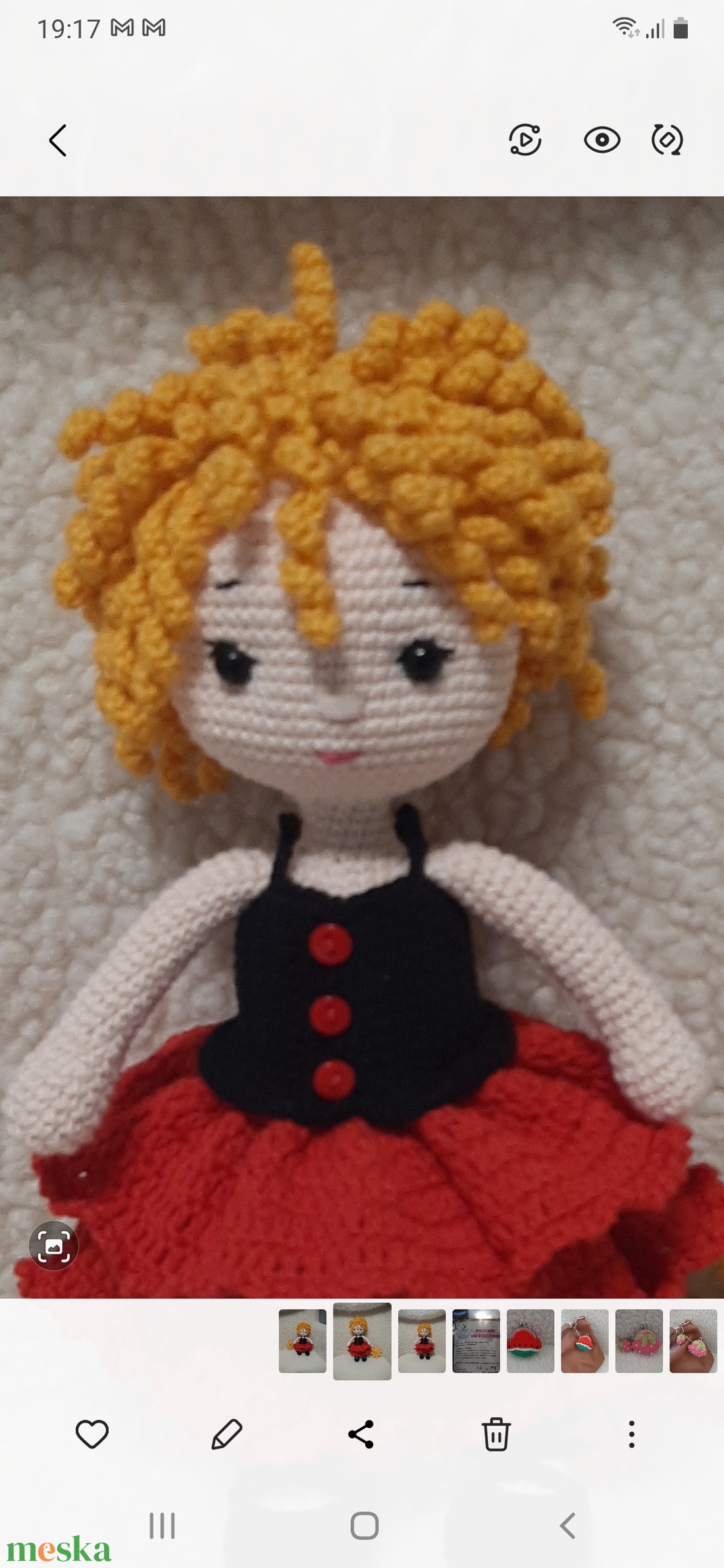 Kislány pipacs ruhában. - játék & sport - baba & babaház - játékbaba, babakellék - Meska.hu