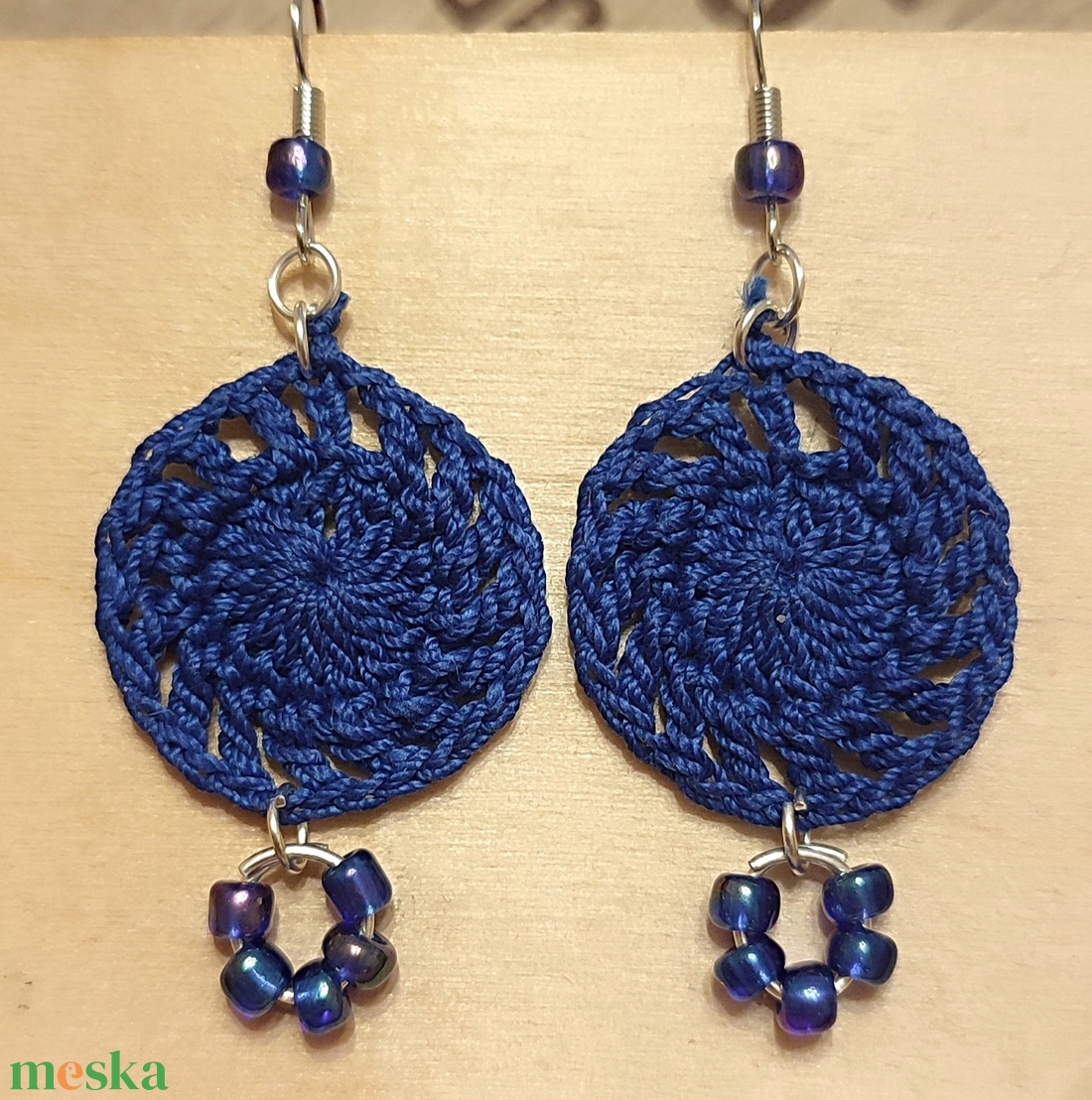 AKCIÓ!!! Horgolt gyöngyös fülbevaló  - ékszer - fülbevaló - fülékszer - Meska.hu