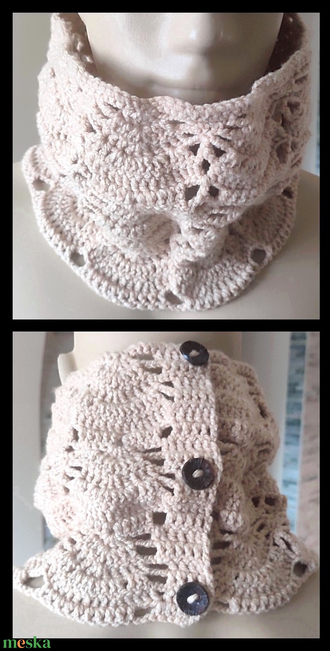 Horgolt nyakmelegítő  - ruha & divat - sál, sapka, kendő - sál - Meska.hu