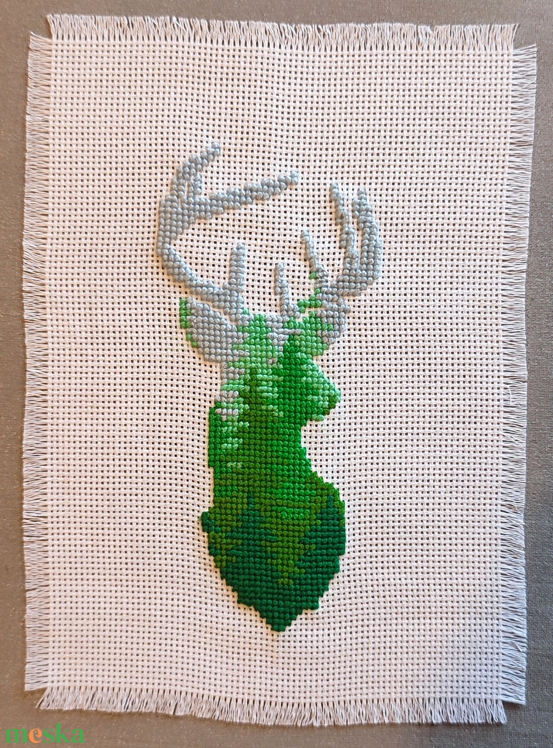 Keresztszemes szarvas  - otthon & életmód - dekoráció - kép & falikép - vászonkép - Meska.hu