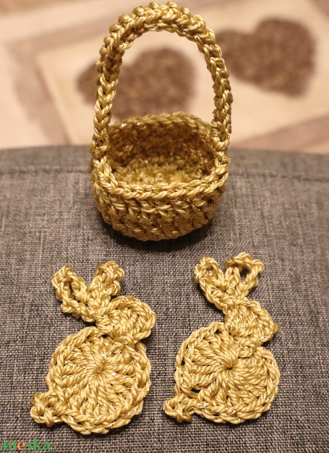 Horgolt kis dekoráció szett - otthon & életmód - dekoráció - asztal és polc dekoráció - asztaldísz - Meska.hu